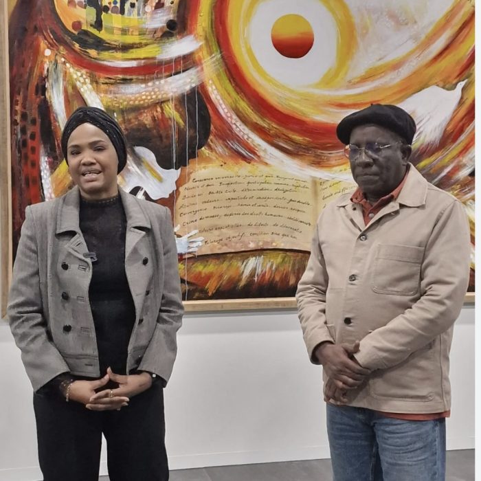 Her Excellency, Mrs. Ramatoulaye Bâ Faye, visited the artwork Peace Through Justice at the International Criminal Court (ICC).
