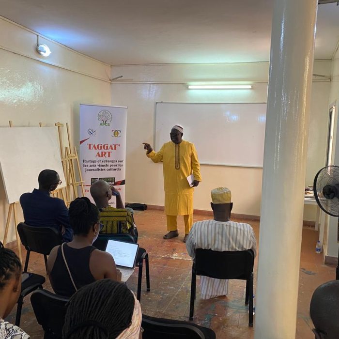 Training session organized for the Senegalese Cultural Press Association at the Ateliers du Sahel, in partnership with Kalidou Kassé.